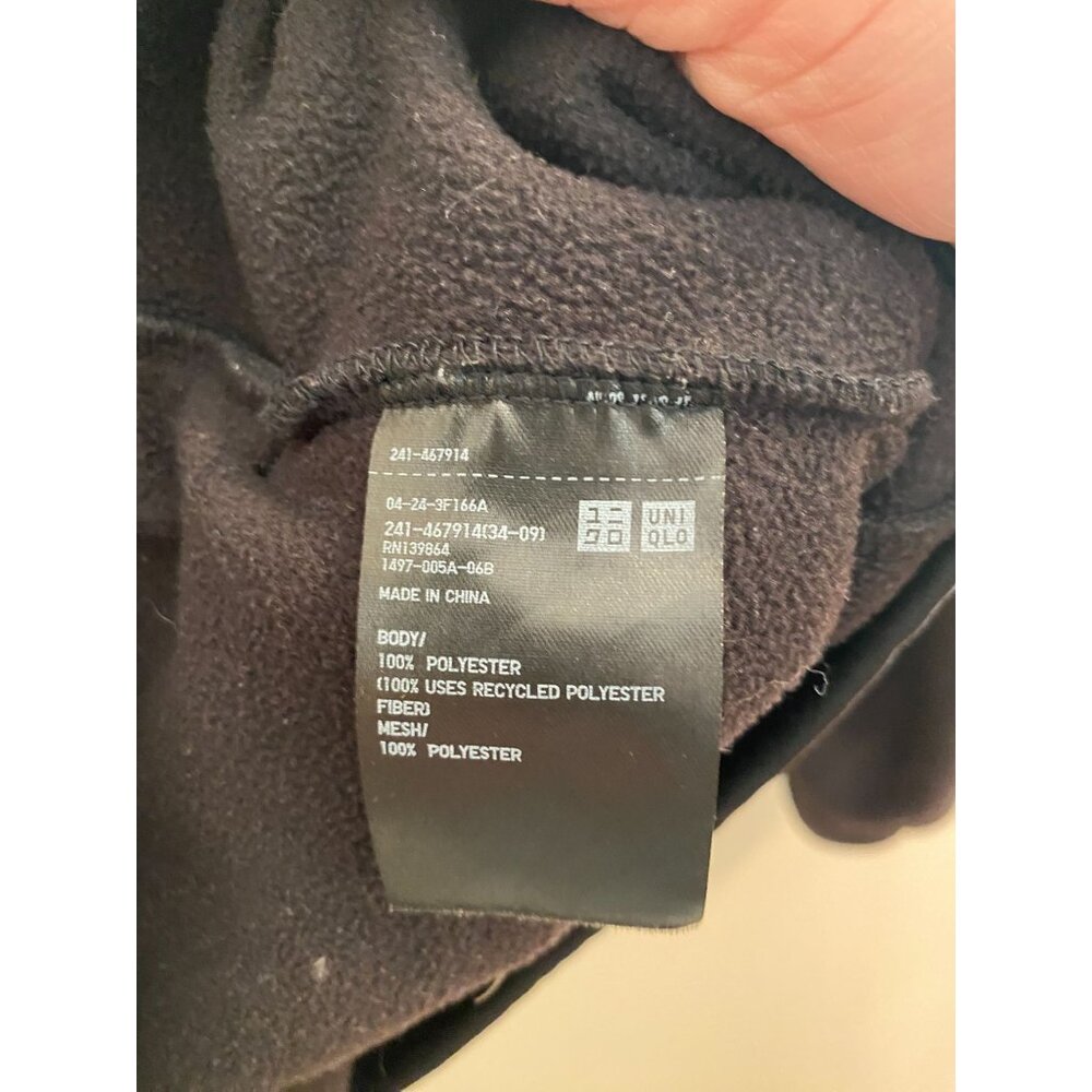 Women's Uniqlo Black 3-Pocket Full Zip Hoodie Sweatshirt Size Large - Picture 3 of 4